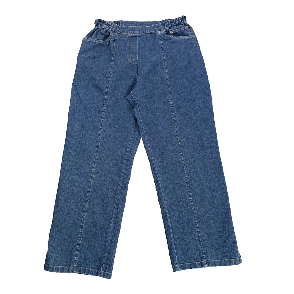 Cathy Daniels Womens Pull On Stretch Denim Jeans Size‎ Small Blue Straight Leg